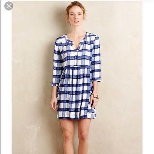 Maeve Blue Checkered Dress Small